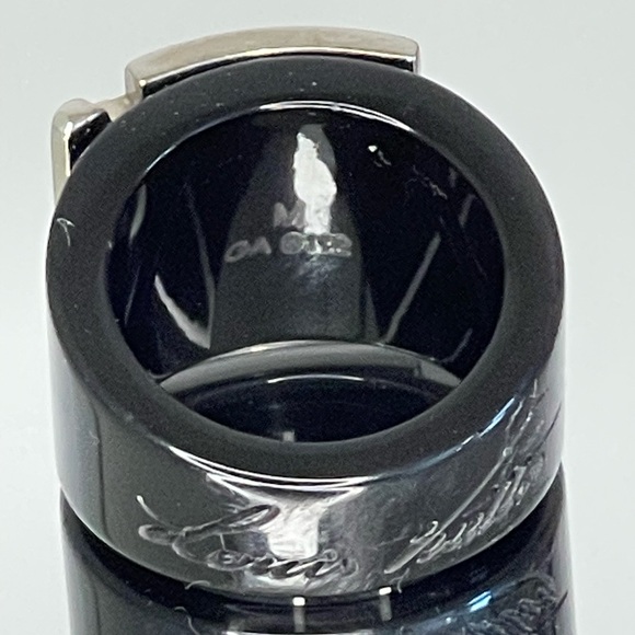 Louis Vuitton Berg Lock Me Silver Tone Ring Size 6 - Picture 4 of 9